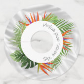 Tropische Palm en Leaf wijnglas Labels met Vibran (Achterkant)