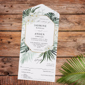 Tropische palm en without all in one uitnodiging