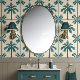 Tropische Palm Escape - Groen, Beige - Kust Behang