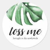 Tropische Palm Greenery gooit me liefdevol Passen  Ronde Sticker (Voorkant)
