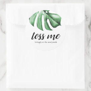 Tropische Palm Greenery gooit me liefdevol Passen Ronde Sticker