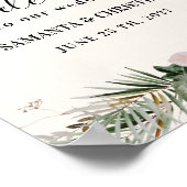 Tropische palm | Greenery Wedding Welcome Sign Poster (Hoek)