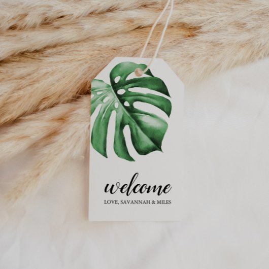 Tropische Palm Greenery Welkome Labels Cadeaulabel