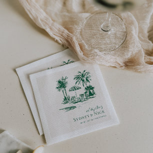 Tropische Palm Huwelijk Persoonlijk Servet