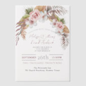 Tropische Palm Leaf Botanische Boho Chic bruiloft Vellum Uitnodigingen (Voorkant)