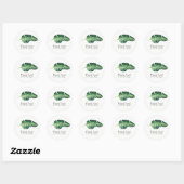 Tropische Palm Leaf Elegante Chic Wedding Favoriet Ronde Sticker (Vel)
