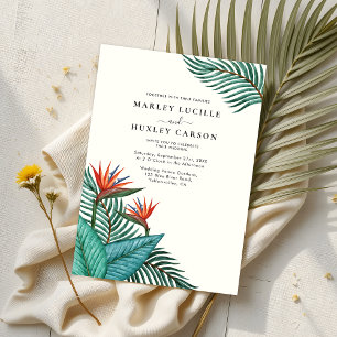 Tropische Palm Leaf Greenery Casual bruiloft Kaart