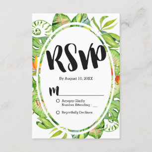 Tropische Palm Leaf Island krans bruiloft RSVP Kaartje