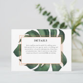 Tropische Palm Leaf Monstera accommodatie Informatiekaartje (Staand voorkant)