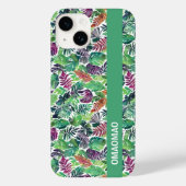 Tropische Palm Leaf Patroon iPhone Case (Achterkant)