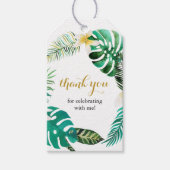 Tropische palm Leaf Wreater Dank je Cadeaulabel (Voorkant)