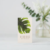 Tropische Palm Leaf Zomer Elegant Modern Chic Visitekaartje (Staand voorkant)