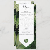 Tropische palm leveert Greenery Wedding Menu (Voorkant / Achterkant)
