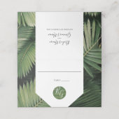 Tropische palm leveert Greenery Wedding Place Card (Buitenkant ongevouwen)