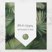 Tropische palm leveert Greenery Wedding Wijn Etiket (Enkel label)