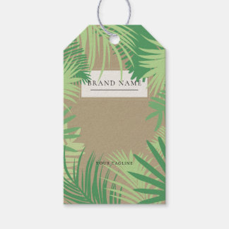 Tropische Palm Logo Hangtags met Koord Cadeaulabel