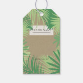 Tropische Palm Logo QR Code Hang Labels W/String Cadeaulabel (Voorkant)