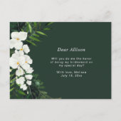 tropische palm met florale bridesmaïde uitnodiging briefkaart (Achterkant)