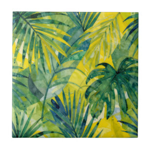 Tropische Palm Monstera Jungle Bladeren Tegeltje