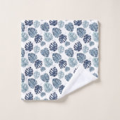 Tropische Palm Navyblauw Goud Bad Handdoek (Wasdoekje)