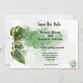 Tropische Palm Save the Date Uitnodiging (Voorkant)