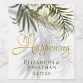 Tropische Palm Shadows Het gebeurt op de datum Wijn Etiket (Enkel label)