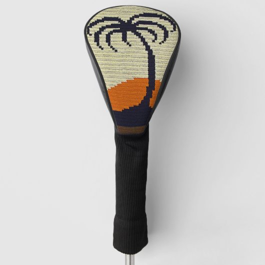 Tropische palm Sunrise Designer Crochet Print Golfheadcover (Voorkant)