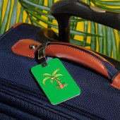 Tropische Palm Tree Beach en Island Vibes Bagagelabel