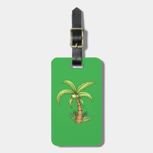 Tropische Palm Tree Beach en Island Vibes Bagagelabel (Voorkant verticaal)