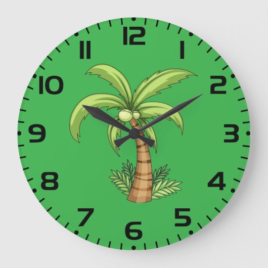 Tropische Palm Tree Beach en Island Vibes Grote Klok (Voorkant)