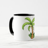 Tropische Palm Tree Beach en Island Vibes Mok (Voorkant links)