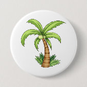 Tropische Palm Tree Beach en Island Vibes Ronde Button 7,6 Cm (Voorkant)