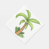 Tropische Palm Tree Beach en Island Vibes Servet (Hoek)