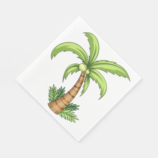 Tropische Palm Tree Beach en Island Vibes Servet (Hoek)