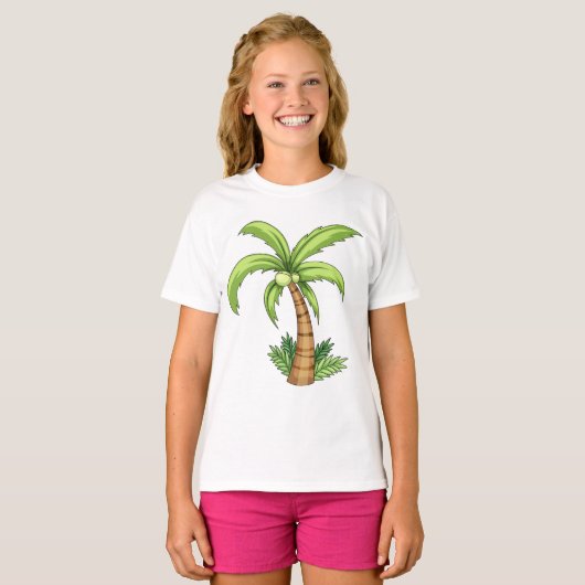 Tropische Palm Tree Beach en Island Vibes T-shirt (Voorkant volledig)