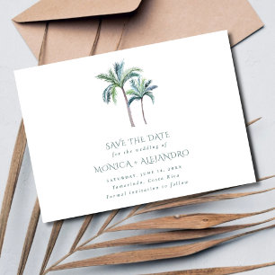 Tropische Palm Tree Beach Trouwfoto Save The Date
