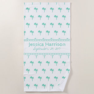 Tropische Palm Tree Custom Beach Handdoek