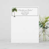 Tropische Palm Tree Green Stijlvolle bruiloft Briefhoofd (Staand voorkant)
