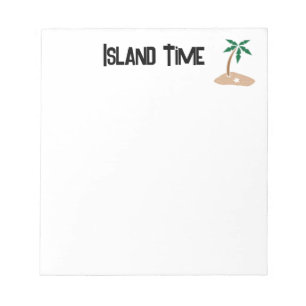 Tropische Palm Tree Island Getaway Cartoon ontwerp Notitieblok