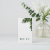 Tropische Palm Tree Leaf Elegant Zomer Chic Custom Visitekaartje (Staand voorkant)