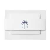 Tropische Palm Tree Monogram Strand Wedding Uitnodigingen Wikkel (Voorkant Voorbeeld)
