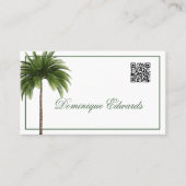 Tropische Palm Tree QR Code Stijlvol Professioneel Visitekaartje (Voorkant)