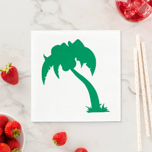 Tropische Palm Tree Silhouette Green Island Beach Servet