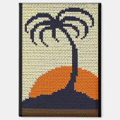 Tropische Palm Tree Sunset Artisan Haakprint Magneet (Voorkant)