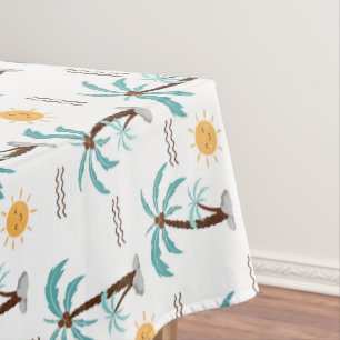 Tropische palm Tree Sunshine Blauwgroen Turquoise Tafelkleed