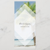 Tropische palm Trees Beach Wedding Menu (Achterkant)