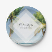 Tropische palm Trees Beach Wedding Papieren Bordje (Voorkant)