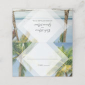 Tropische palm Trees Beach Wedding Place Card (Buitenkant ongevouwen)