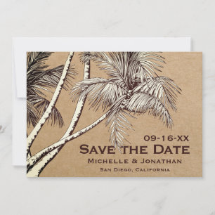 Tropische palm Trees Beach Wedding Save The Date