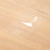 Tropische Palm Trees Island Beach bruiloft Acryl Uitnodigingen (Laagn)